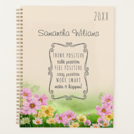 Agenda Nombre personalizado Cosmos Wildflower Positive Af
