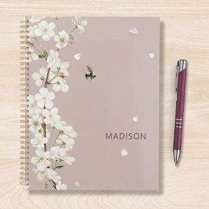 Agenda Nombre personalizado de abeja y flor