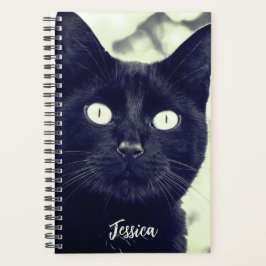 Agenda Nombre personalizado de animal de gato negro