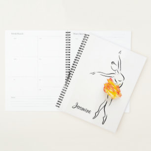 Agenda Nombre personalizado de bailarina de ballet Rosa B
