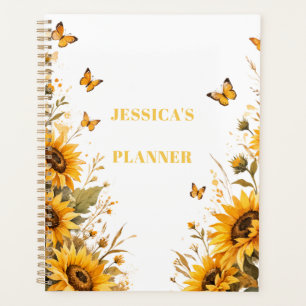 Agenda Nombre personalizado de flor boho
