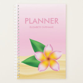 Agenda Nombre personalizado de flor frangipani tropical r