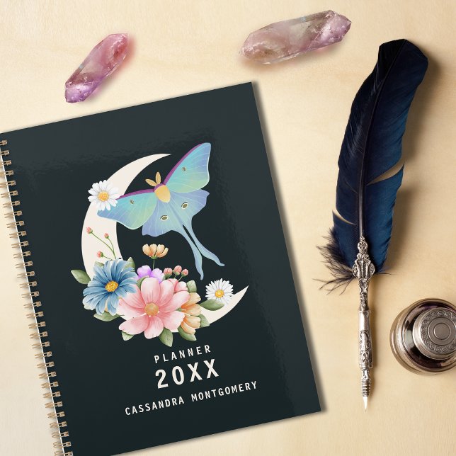 Agenda Nombre personalizado de la luna floral gótica Luna (Subido por el creador)