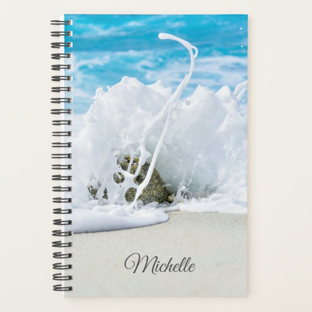 Agenda Nombre personalizado de la ola de playa (Anverso)