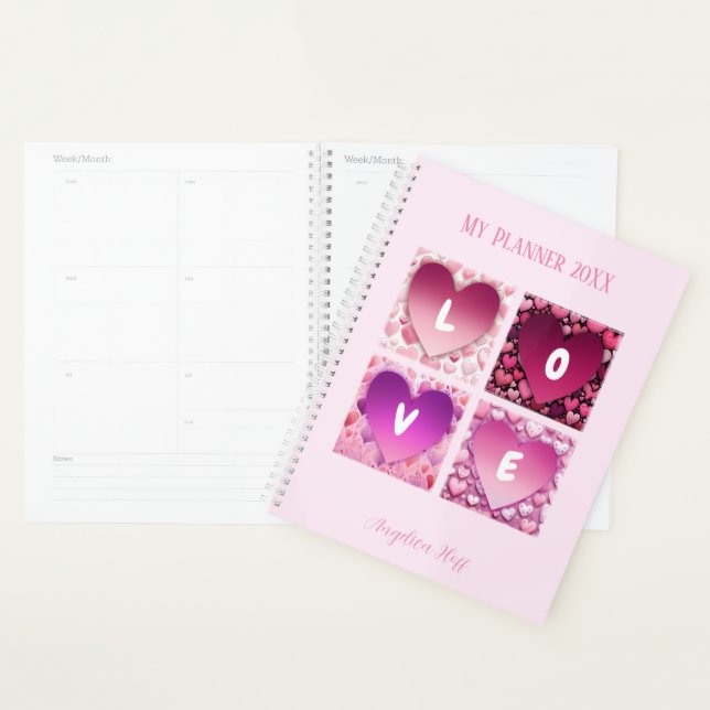 Agenda Nombre personalizado de LOVE Hearts (Demostración)