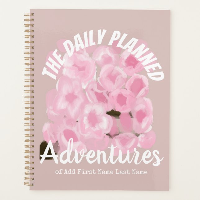 Agenda Nombre personalizado de primavera rosada Girona Sa (Anverso)