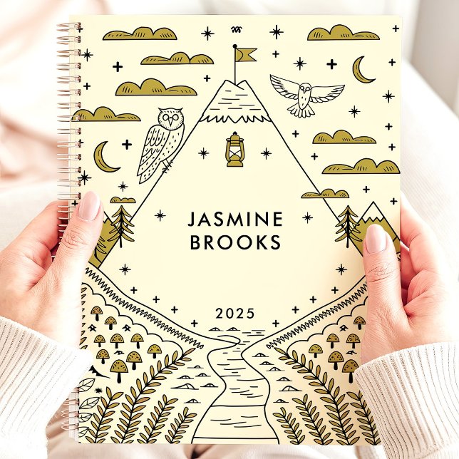 Agenda Nombre personalizado de Whimsical Mountain Adventu (Subido por el creador)