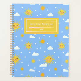 Agenda Nombre personalizado del clima de Kawaii Blue Sky 