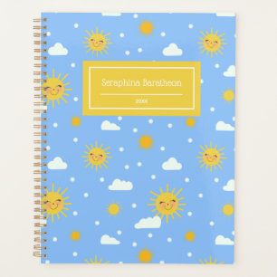 Agenda Nombre personalizado del clima de Kawaii Blue Sky 
