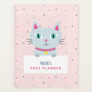 Agenda Nombre personalizado del gato rosado
