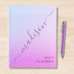 Agenda Nombre personalizado del shimmer rosado irlandés