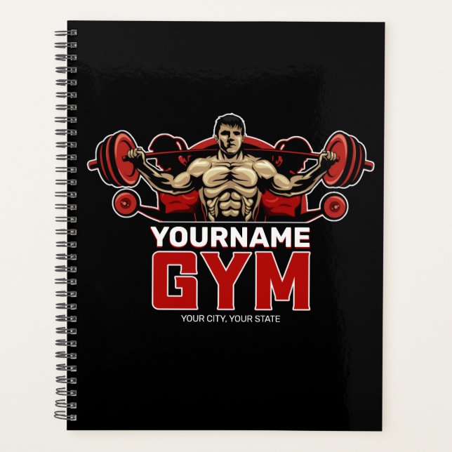 Agenda NOMBRE Personalizado Fitness Home GYM Levantamient (Anverso)
