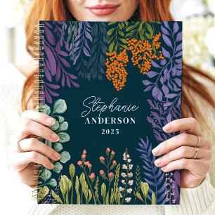 Agenda Nombre Personalizado Floral Botánico Tropical Malh