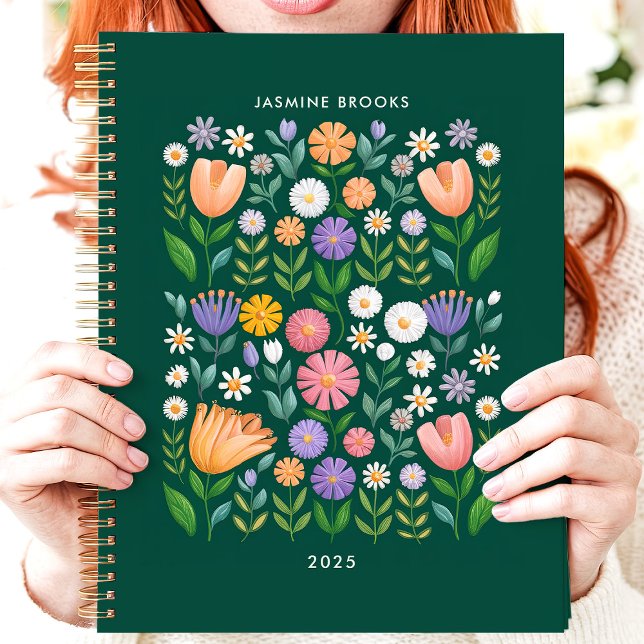 Agenda Nombre personalizado floral de arte folclórico bri (Subido por el creador)