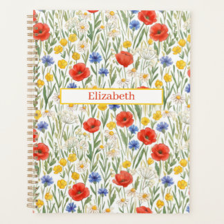 Agenda Nombre Personalizado Flores Silvestres Rojas Amari