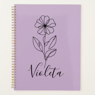 Agenda Nombre personalizado Flower violet de febrero