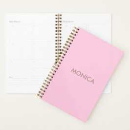 Agenda Nombre personalizado giratorio rosa