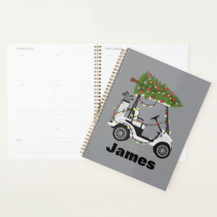 Agenda Nombre Personalizado Golfista Navidad Carro de Gol