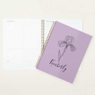 Agenda Nombre personalizado Iris Febrero Nacimiento Flor