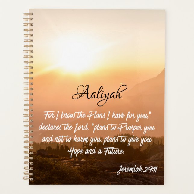 Agenda Nombre personalizado - Jeremiah 29:11 Sunrise (Anverso)