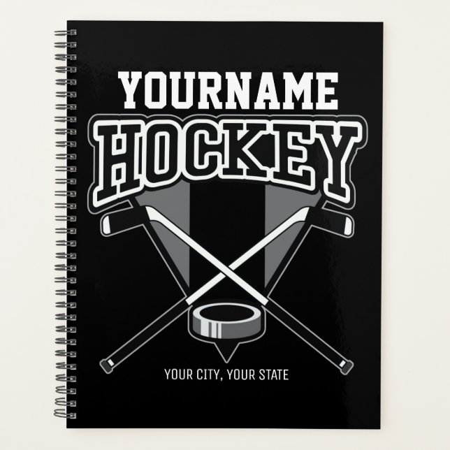 Agenda NOMBRE personalizado Jugador de hockey Equipo de p (Anverso)