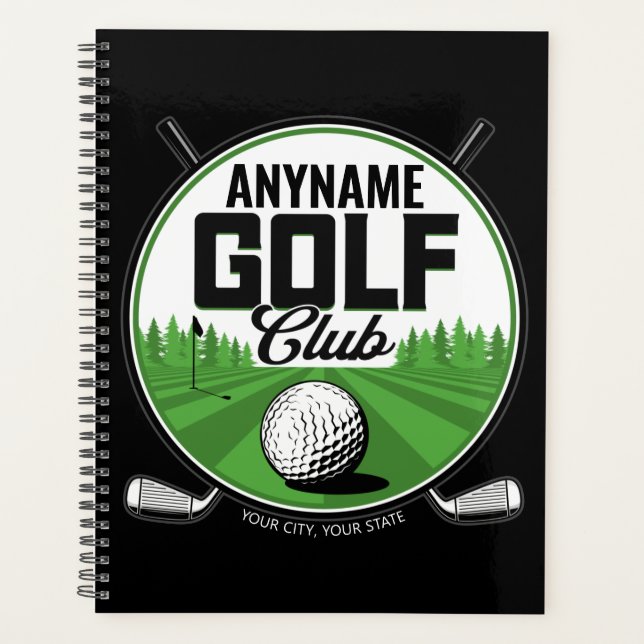 Agenda NOMBRE Personalizado Jugador del Club de Golf Golf (Anverso)