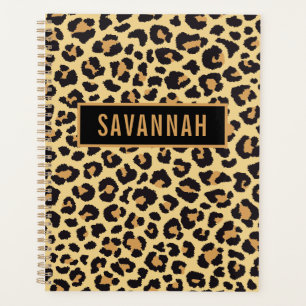Agenda Nombre personalizado Leopardo Patrón de impresión 