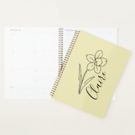 Agenda Nombre personalizado Marzo daffodil Flor de nacimi