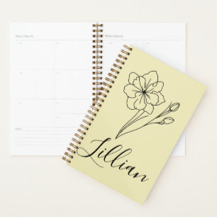 Agenda Nombre personalizado Marzo jonquil Nacimiento Flor