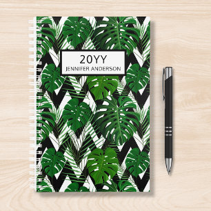 Agenda Nombre personalizado moderno de follaje tropical m