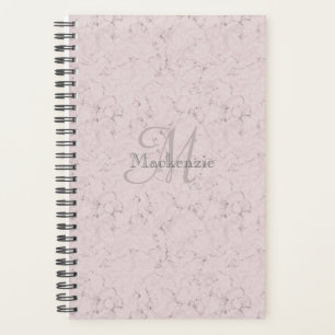 Agenda Nombre personalizado Monograma Elegante Mármol Gri
