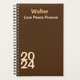 Agenda Nombre personalizado Monograma moderno mínimo diar
