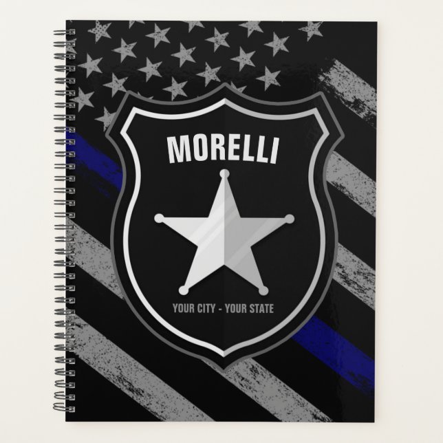 Agenda NOMBRE Personalizado Oficial de Policía Sheriff Co (Anverso)