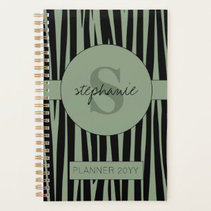 Agenda Nombre personalizado Patrón de rayas de cebra mono