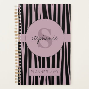 Agenda Nombre personalizado Patrón de rayas de cebra mono