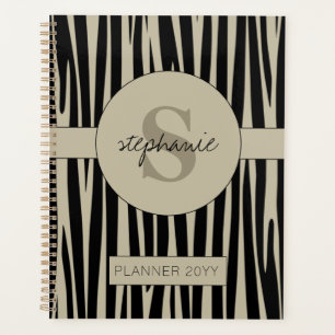 Agenda Nombre personalizado Patrón de rayas de cebra mono