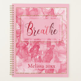 Agenda Nombre personalizado Pink Swirl & Gold Trim Planne