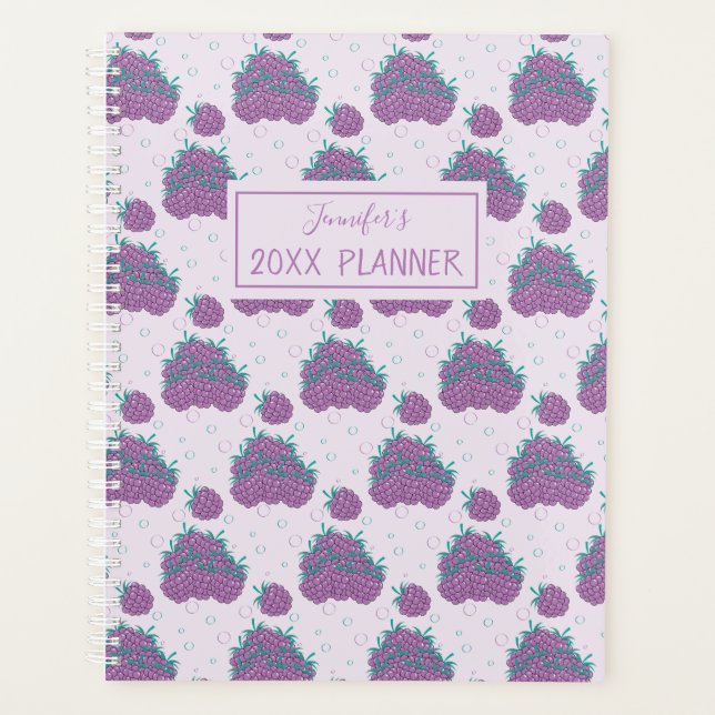 Agenda Nombre personalizado Planner de morado (Anverso)