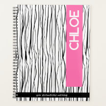 Nombre personalizado rosa y negro moderno