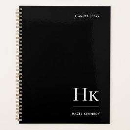 Agenda Nombre personalizado simple elegante negro