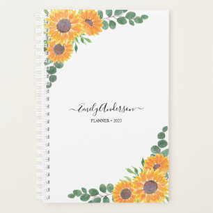 Agenda Nombre personalizado Sunflowers Eucalyptus 2023 Pl