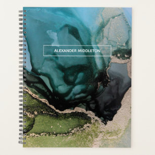 Agenda Nombre personalizado Verde azulado Aqua Green Plan