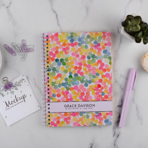 Agenda NOMBRE PERSONALIZADO verde Naranja rosado del té d