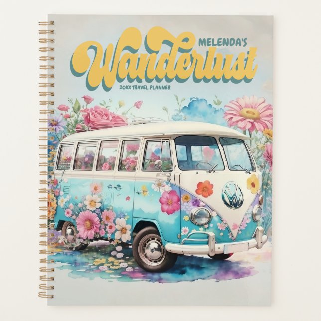 Agenda Nombre personalizado Viaje en autobús de Wanderlus (Anverso)