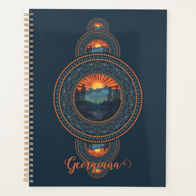 Agenda Nombre personalizado Vintage Wilderness Ornamental (Anverso)