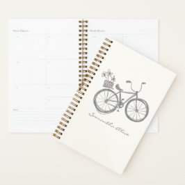 Agenda Nombre Personalizado Whimsical Bicicleta Cute Vint