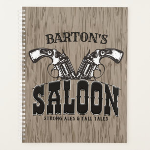 Agenda NOMBRE personalizado Wild West Gun Revolver Saloon