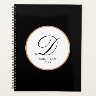 Agenda Nombre personalizado y cubierta dura/blanda negra