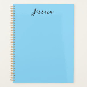 Agenda Nombre profesional simple elegante moderno azul