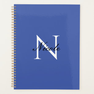 Agenda Nombre propio monogramado inicial azul